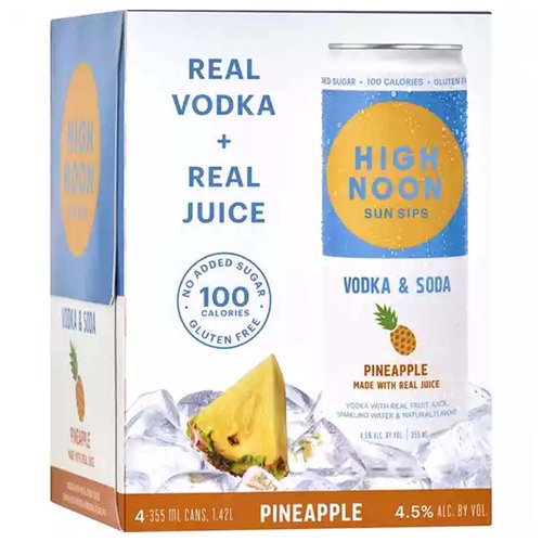 <ul>
<li>Vodka with Real Fruit Juice, Sparkling Water & Natural Flavors</li>
<li>100 Calories</li>
<li>Gluten Free</li>
<li>No Added Sugar</li>
</ul>