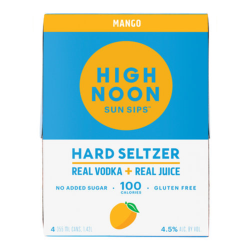 High Noon Vodka, Mango, Cans (4-Pack)