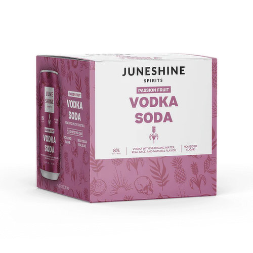 Juneshine Spirits Vodka Passionfruit Soda (4-pack)