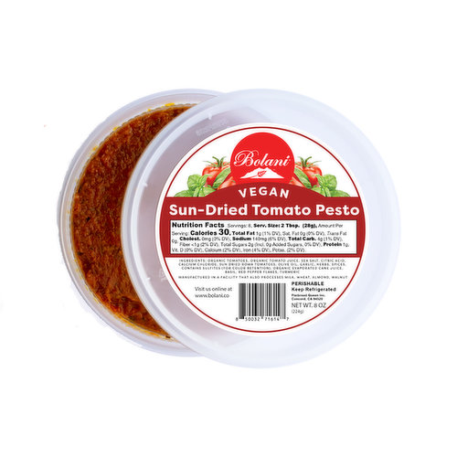 Bolani Vegan Sundried Tomato Pesto Sauce