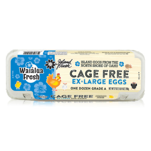 Waialua Extra Large Cage Free White Eggs