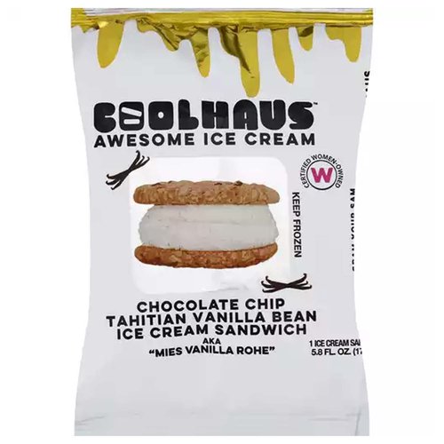 Coolhaus Ice Cream Sandwiches, Vanilla & Chocolate Chip Cookie