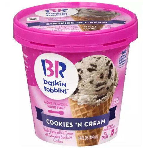 Baskin Robbins Ice Cream, Cookies & Cream