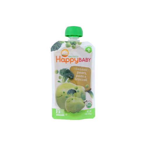 Happy Baby Organics Broccoli, Peas & Pear, Stage 2