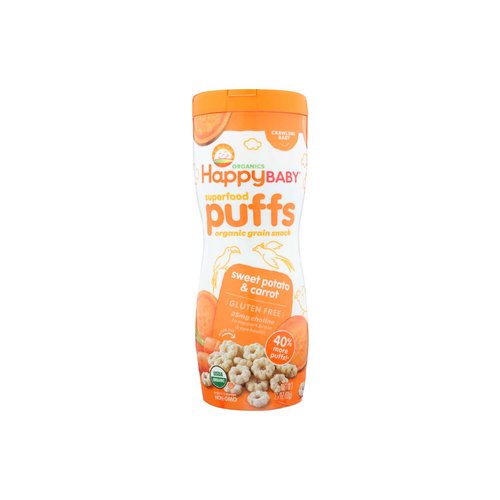 Happy Baby Organics Superfood Puffs, Sweet Potato & Carrots