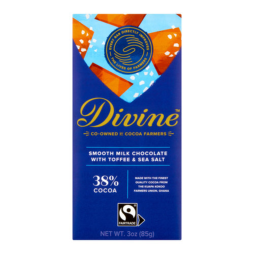 Divine 38% Cocoa Smooth Milk Chocolate with Toffee & Sea Salt