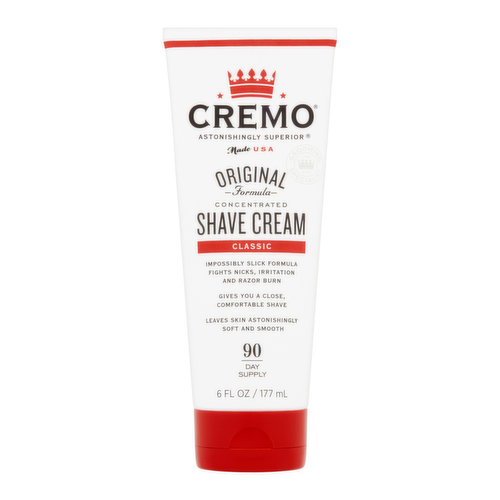 Cremo Astonishingly Superior Classic Concentrated Shave Cream