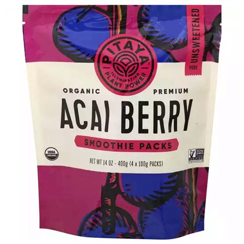 Pitaya Organic Smoothie Packs, Acai Berry, Unsweetened