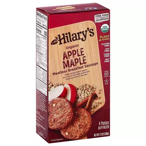 Hilary's Organic Patties, Apple Maple, 7.3 Ounce
