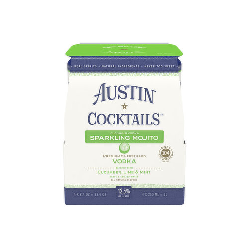 Austin Cocktails Sparkling Cucumber Vodka Mojito (4-pack)