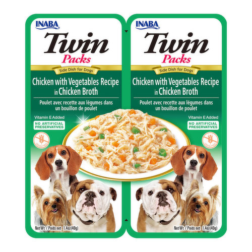 Inaba Dog Food Twin Packs - Chicken with Vegetables Recipe in Chicken Broth