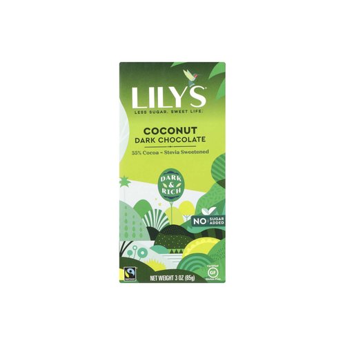 Lily's Dark Chocolate Bar, Coconut, 55% Cocoa