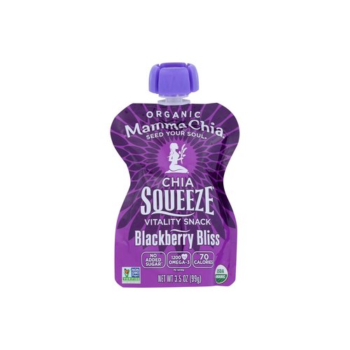 Mamma Chia Organic Squeeze Vitality Snack, Blackberry Bliss