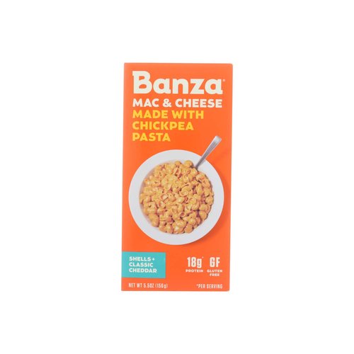 Banza Mac & Cheese, Chickpea Pasta Shells + Classic Cheddar