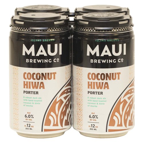 Maui Brew Coconut Hiwa Porter, Cans (Pack of 4)