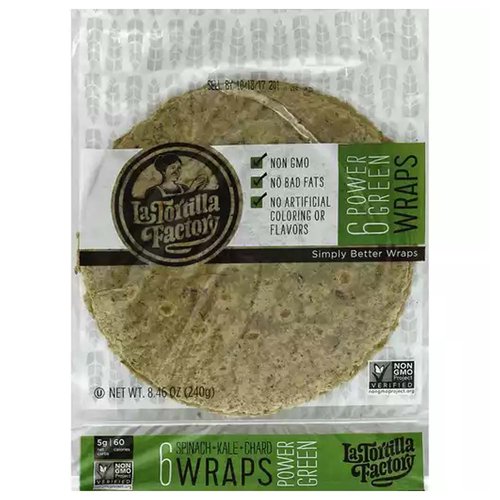 La Tortilla Factory Wraps, Power Green