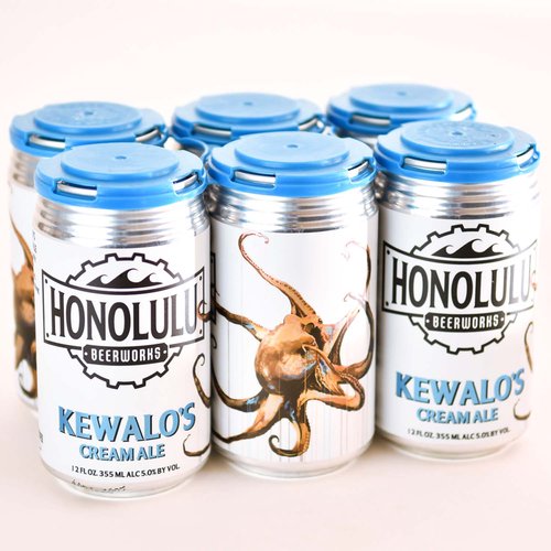 Honolulu Beerworks Kewalo's Cream Ale, Cans (Pack of 6)