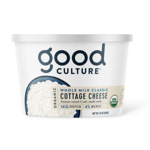 Good Culture Organic Cottage Cheese, Small Curd, 4% Milkfat