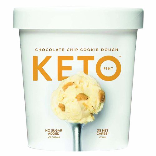 Keto Ice Cream, Chocolate Chip Cookie Dough