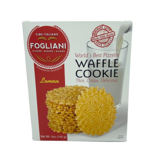 Fogliani Lemon Pizzelle Waffle Cookies