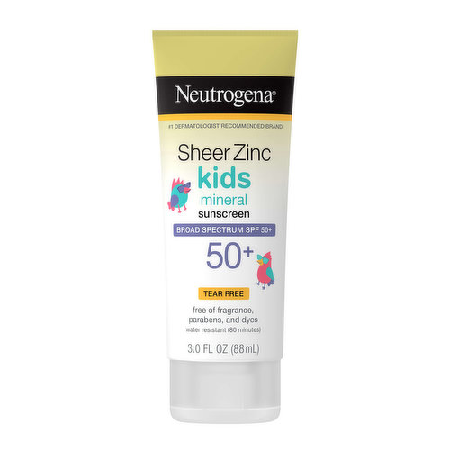 Neutrogena Sheer Zinc Kids Mineral Sunscreen Broad Spectrum SPF 50+