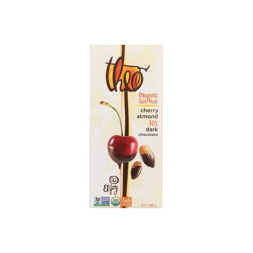 Theo Organic 70% Dark Chocolate Bar, Cherry Almond
