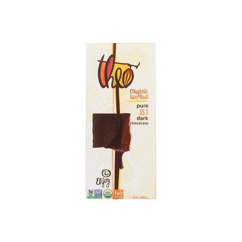 Theo Organic Dark Chocolate Bar, 85% Pure