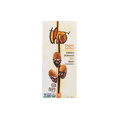 Theo Dark Chocolate Almonds, Salted