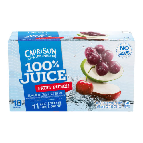 Capri Sun Fruit Punch Flavored 100% Juice Blend (10-count)
