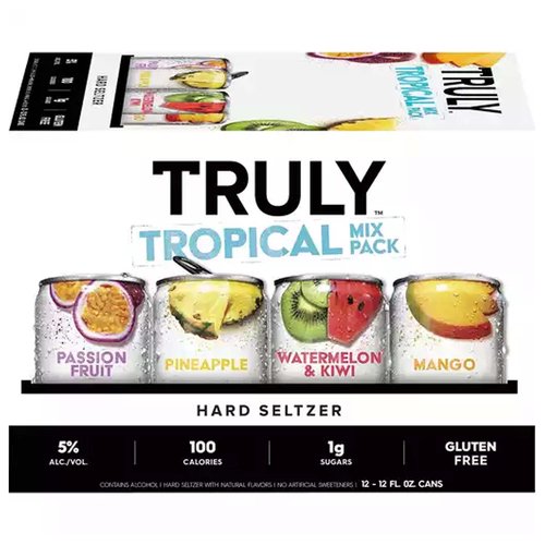 Truly Hard Seltzer Tropical Mix Pack, Cans (Pack of 12)