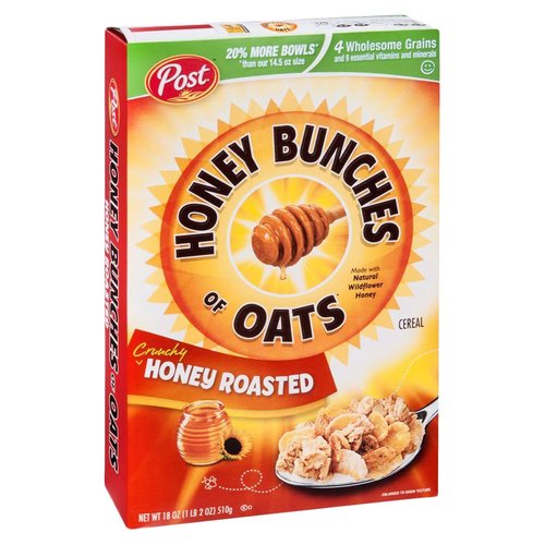 Honey Bunches Of Oats Cereal, Honey Roasted