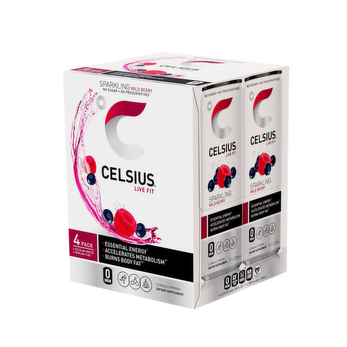 Celsius Live Fit Wild Berry Energy Drink (4-pack)