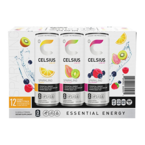 Celsius Energy Drink Sparkling Variety Pack (12-pack)