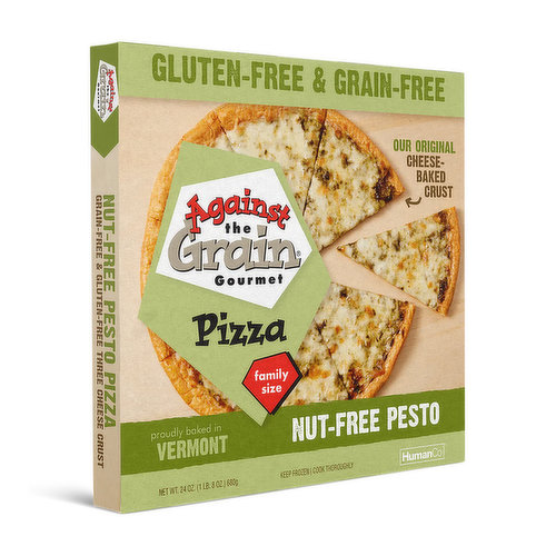 Against the Grain Gluten-Free Nut-Free Pesto Pizza