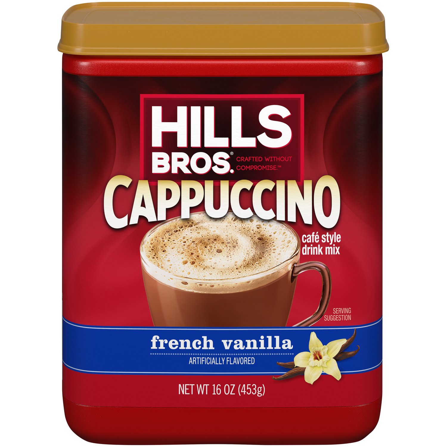 Mélange de boisson vanille française sans sucre de Hills Bros Cappuccino  340 g 