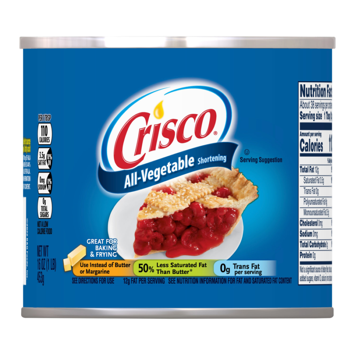 Crisco All-Vegetable Shortening, 16 Ounce