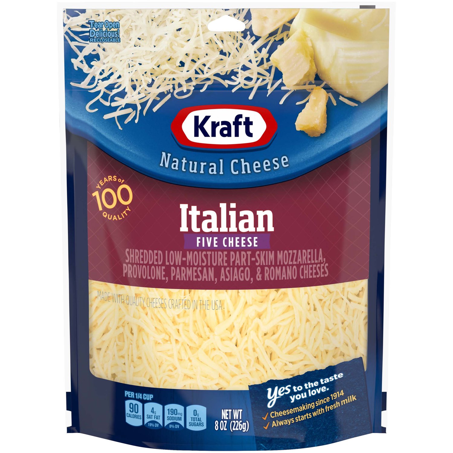 Kraft Cheese, Shredded, Mozzarella, Low-Moisture Part-Skim 8 oz