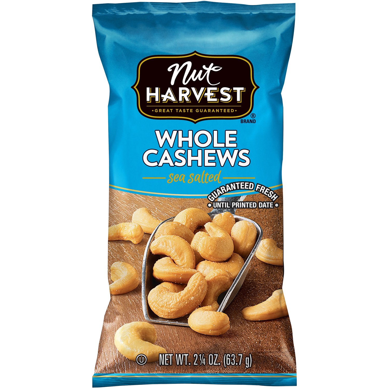 Nut Harvest Cashews, Honey Roasted, Whole 2.25 Oz, Mixed Nuts