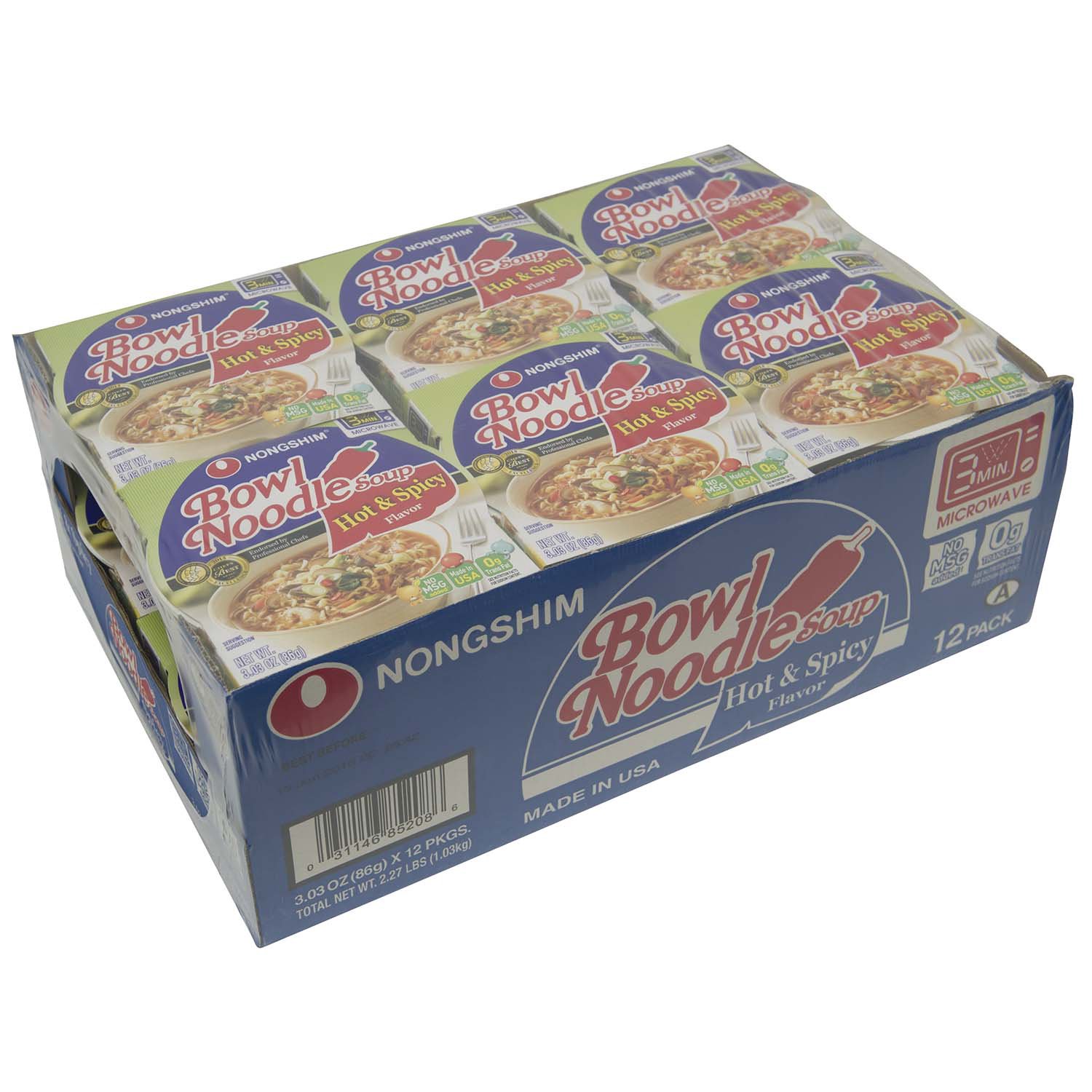 Nongshim® Hot & Spicy Bowl Noodle Soup, 3.03 oz - Food 4 Less