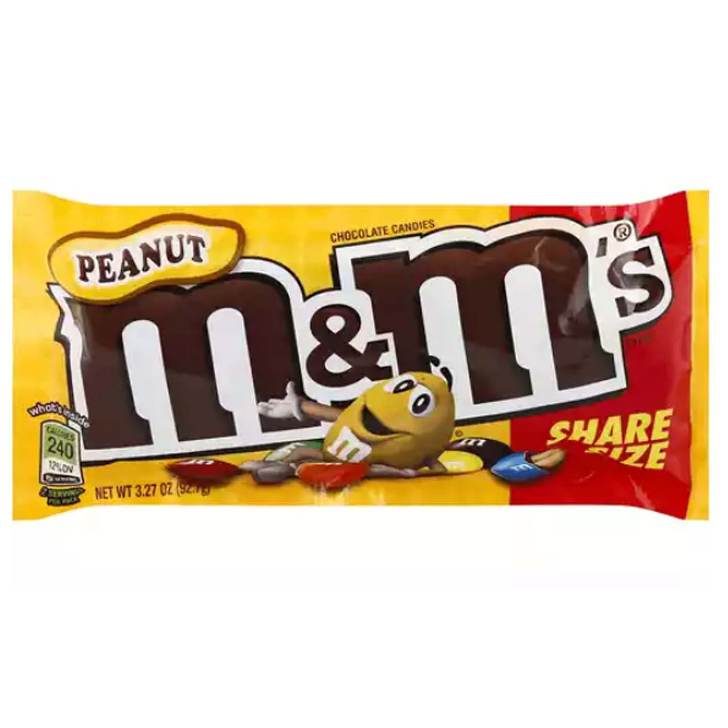 M&M's Peanut Fudge Brownie Mix Chocolate Candy, Share Size, 2.5 Oz