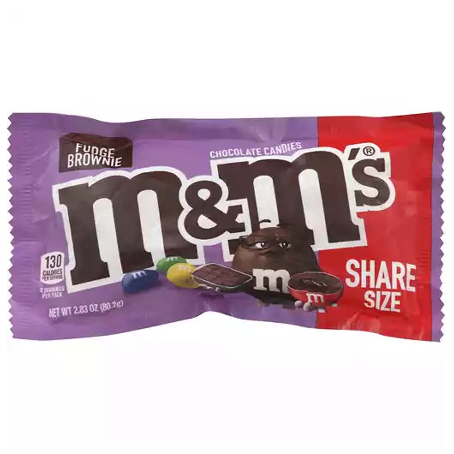 M&M'S Fudge Brownie Share Size Chocolate Candy, 2.83 oz (10040000555442)