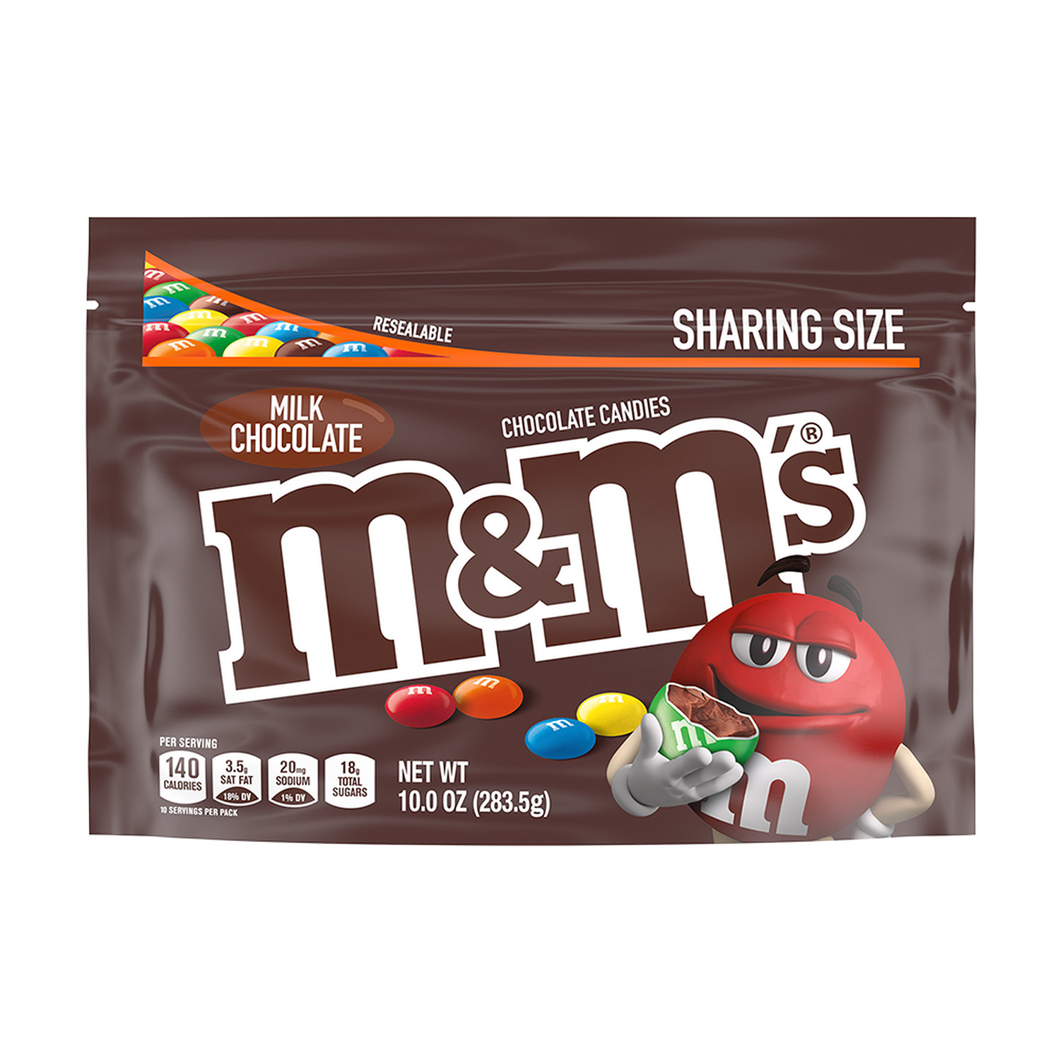 M&M's Peanut Butter Milk Chocolate Candy Sharing Size Resealable Bag (9 oz)