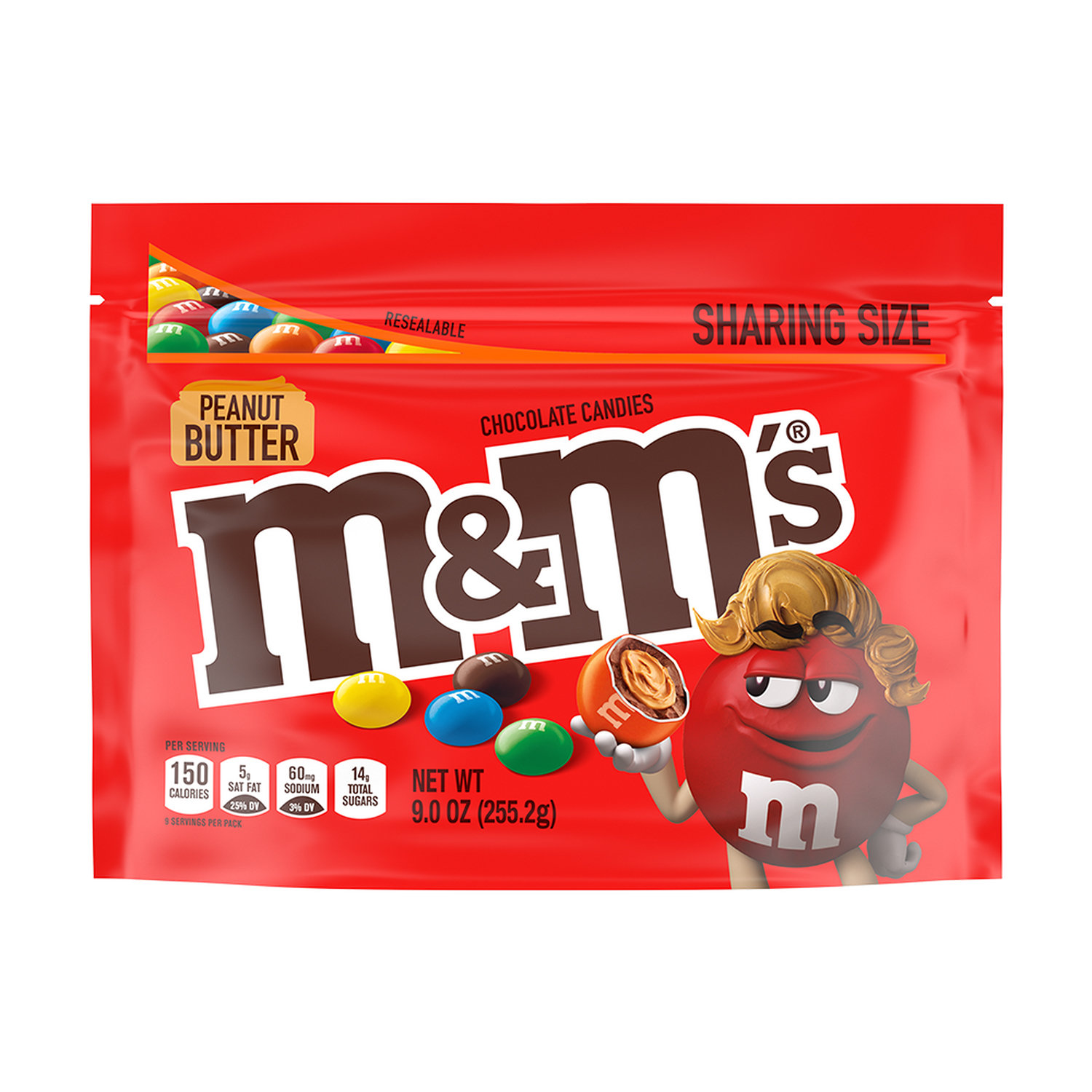 M&M'S Peanut Butter Milk Chocolate Candy, Grab & Go Size, 5 oz Bag