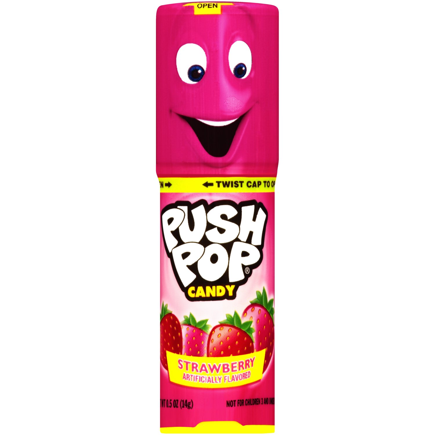 Stue God følelse Forbavselse Push Pop Candy, Strawberry