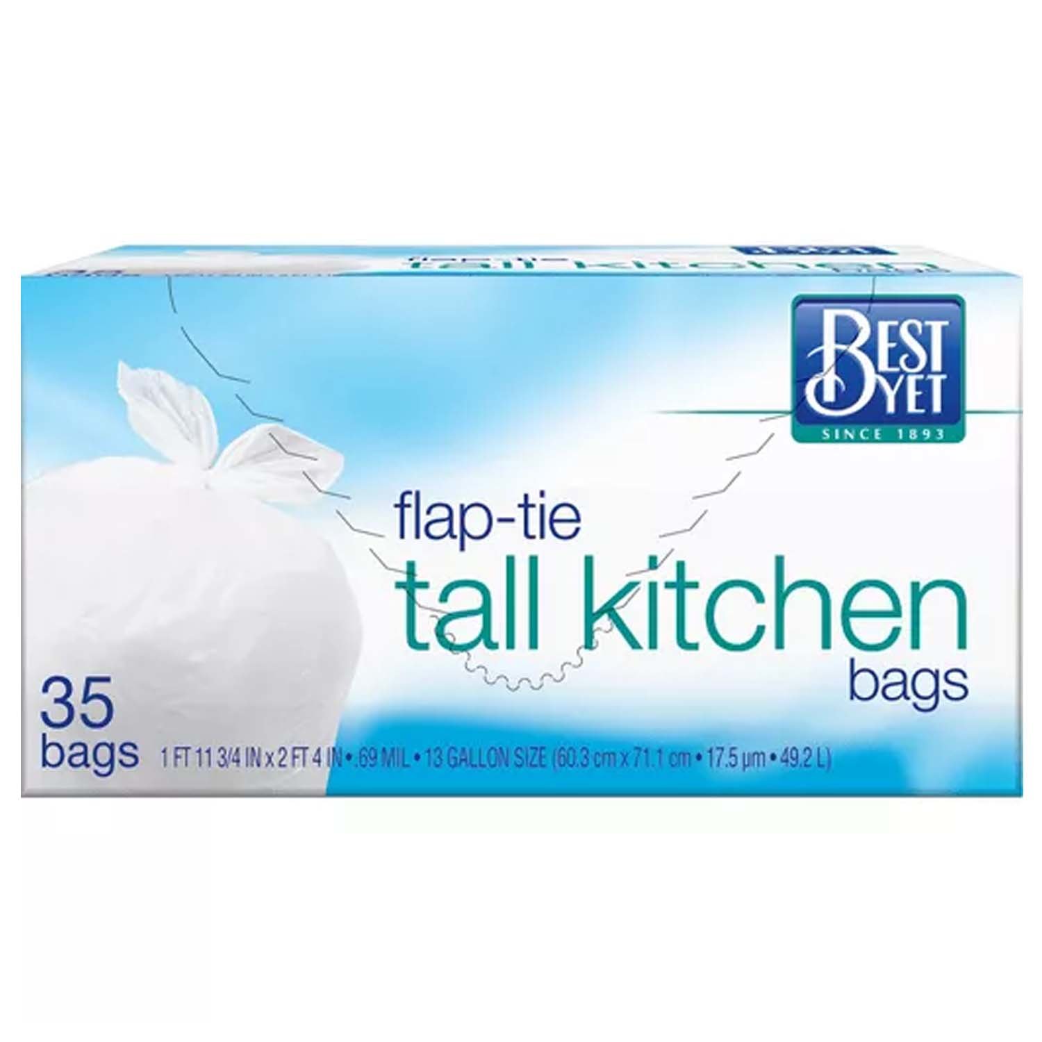 Tall Kitchen Garbage Bag 13 Gallon - Best Yet Brand