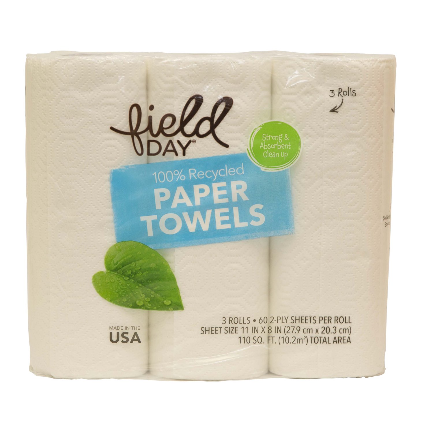 Natural 100% Recycled 2-Ply Paper Towel Roll (250-Sheets per Roll, 12-Rolls  per Pack)