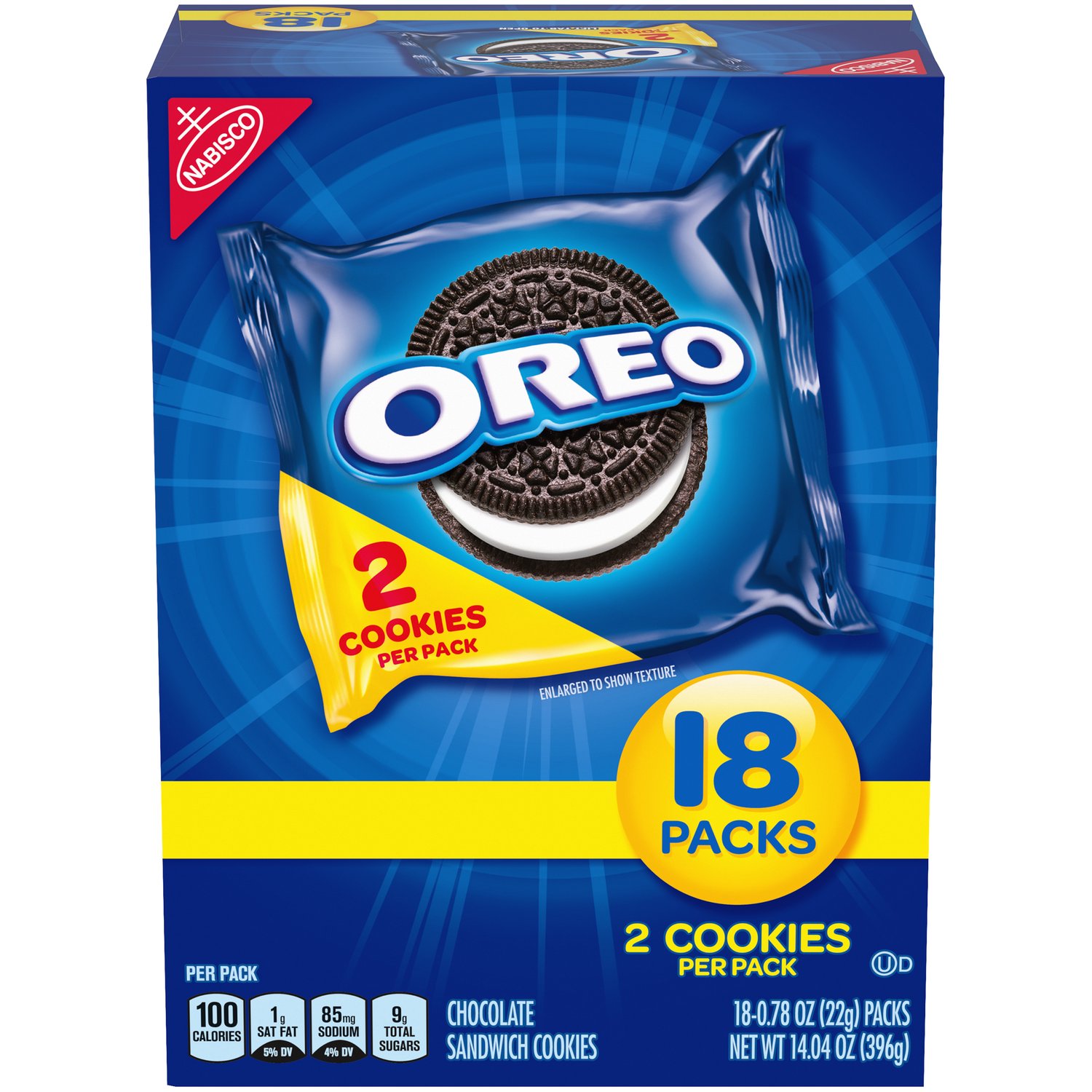 Oreo Cookies, Sandwich, Chocolate, 18 Packs - 18 pack, 0.78 oz packs