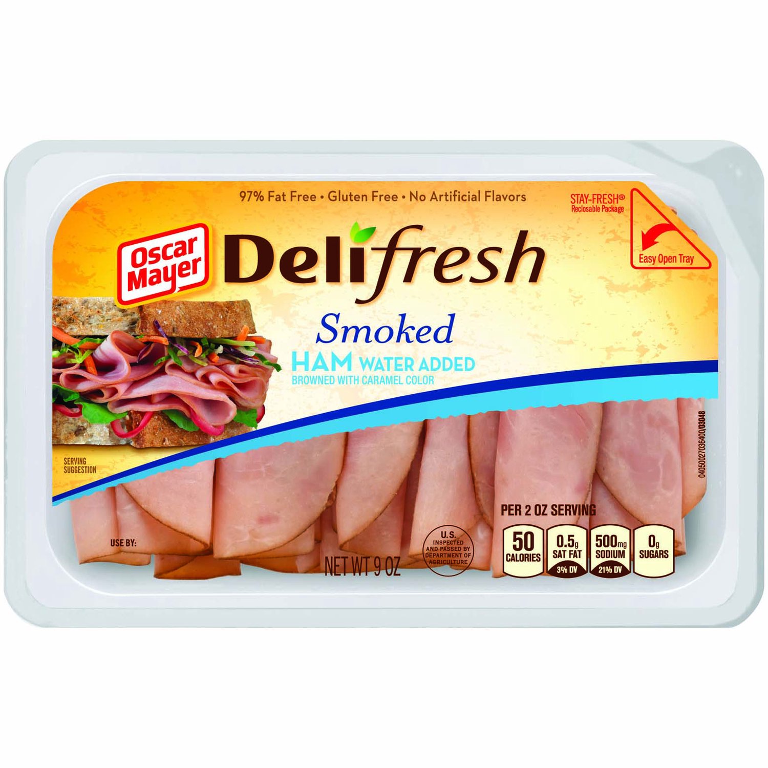 Oscar Mayer Deli Fresh Uncured Smoked Ham Sliced Deli Lunch Meat, 9 oz - QFC