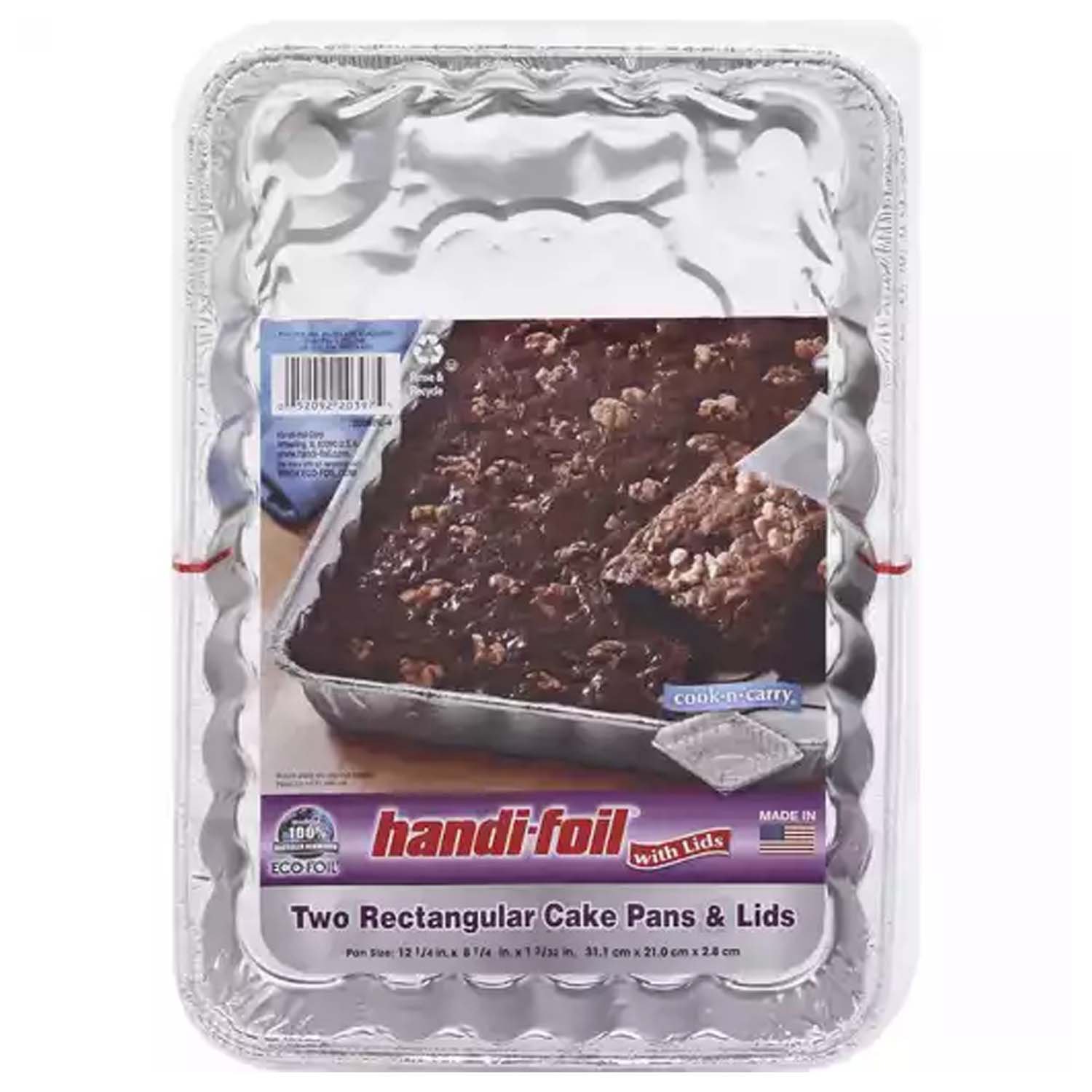 Handi-foil iChef Cook-N-Carry & Serve Cake Pans with Lids Square 8