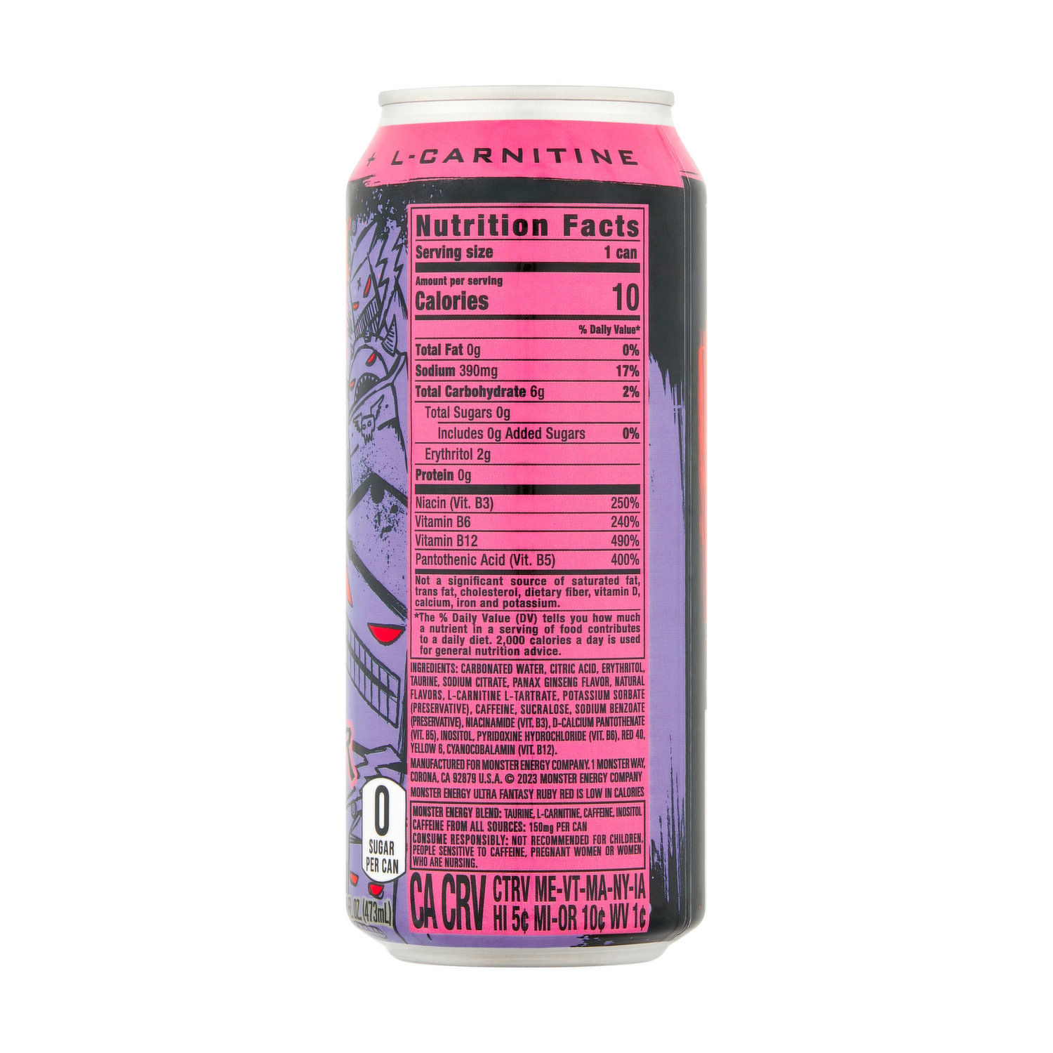 Monster Energy Zero Sugar Ultra Fantasy Ruby Red Energy Drink - Foodland